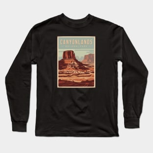 Retro Illustration of Canyonlands National Park Long Sleeve T-Shirt